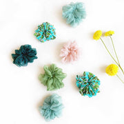 Wildflower Green Sangria Scrunchies - Pack of 7